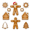 Gingerbread cookies. Collection of Christmas traditional biscuits Royalty Free Stock Photo